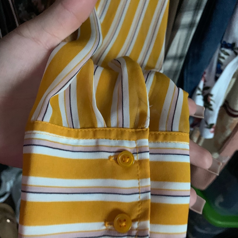 Yellow button down top - Picture 3 of 3